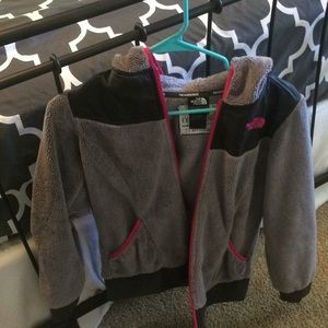 North face Fall and grey spring jacket hooded